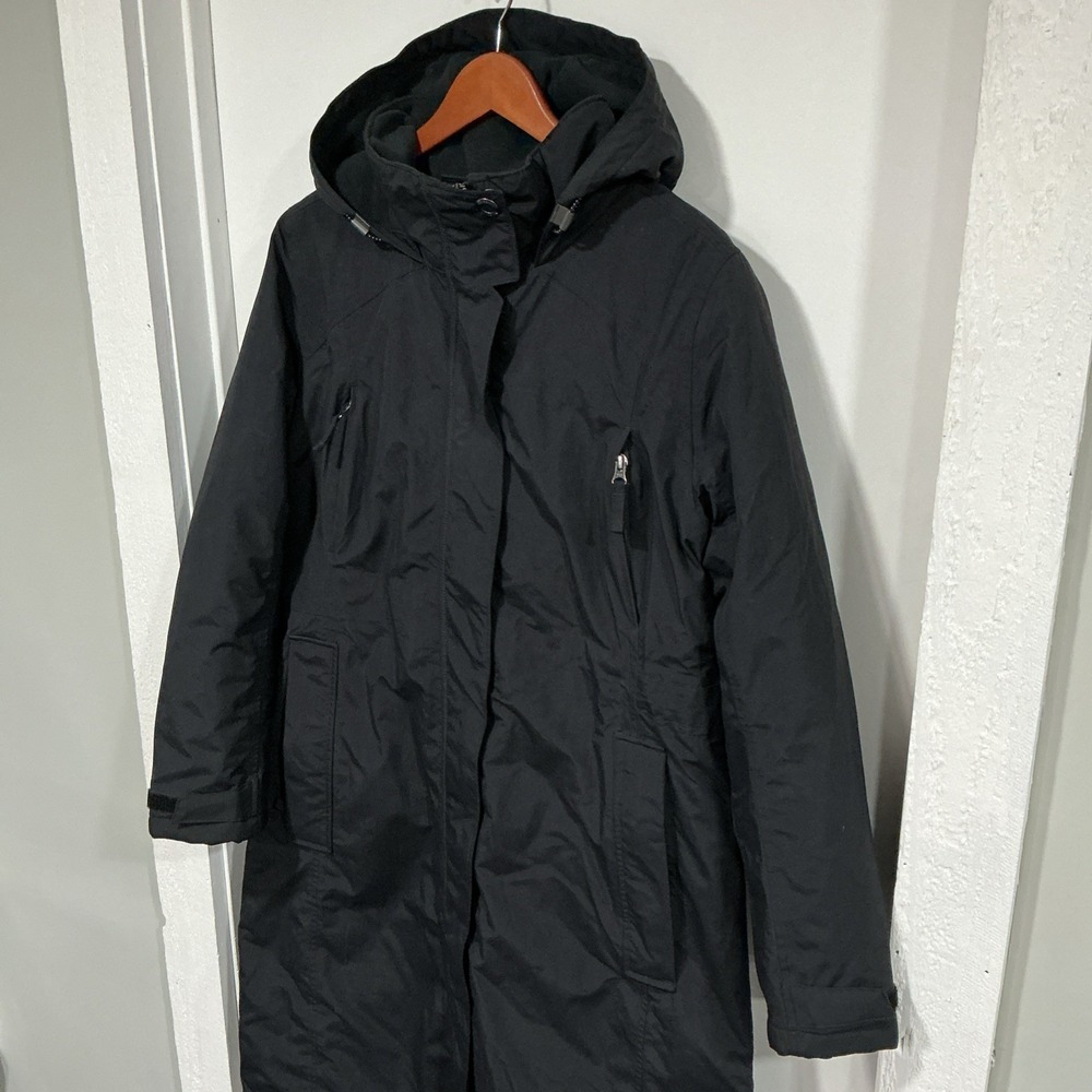 Lands End Squall Waterproof Insulated Winter Stadium Maxi Coat, Large, Black